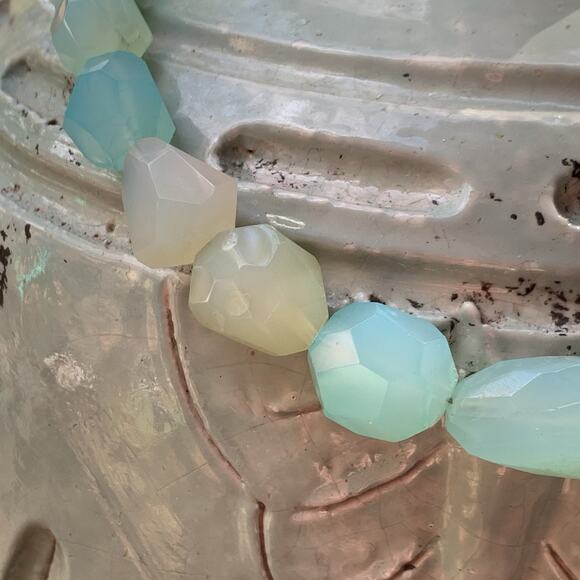 Jay King Necklace Light Blue Chalcedony w/ Irregular Shape Stones Graduating DTR - Picture 5 of 6